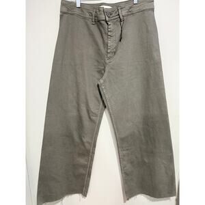 NWOT Zara Super Wide Leg High Rise Green Pants Size 14